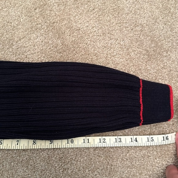 Talbots Navy Pearl Button Ribbed Knit Tennis Sweater Cardigan Size Small Petite - Picture 5 of 8